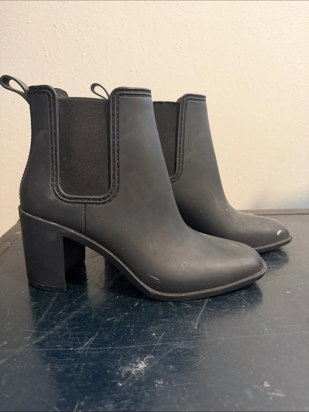 Jeffrey Campbell Black Chelsea Block Heel Booties size 9